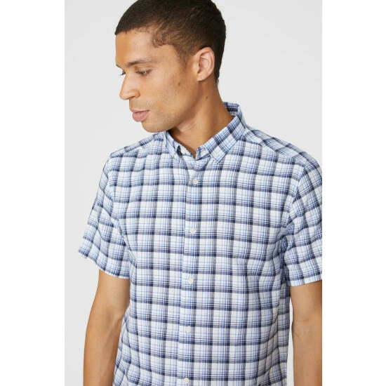 Mantaray Textured Double Check Shirt For Male 2 Mantaray Textured Double Check Shirt For Male - Image 2