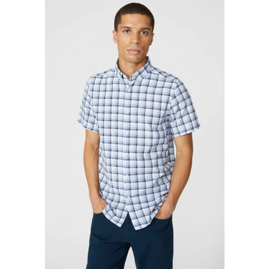 Mantaray Textured Double Check Shirt For Male 5 Mantaray Textured Double Check Shirt For Male - Image 5