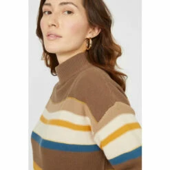 Mantaray Multi Stripe Textured Cowl Neck Cotton Jumper For Female -Cheap Mantaray Store unnamed file 3990