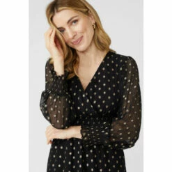 Mantaray Clipped Georgette Shired Waist Midi Dress For Female -Cheap Mantaray Store unnamed file 4007