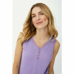 Mantaray Button Henley Slub Vest For Female -Cheap Mantaray Store unnamed file 4019