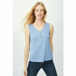 Mantaray Button Henley Slub Vest For Female -Cheap Mantaray Store unnamed file 4026