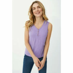 Mantaray Button Henley Slub Vest For Female -Cheap Mantaray Store unnamed file 4035