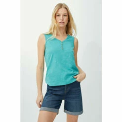 Mantaray Button Henley Slub Vest For Female -Cheap Mantaray Store unnamed file 4038