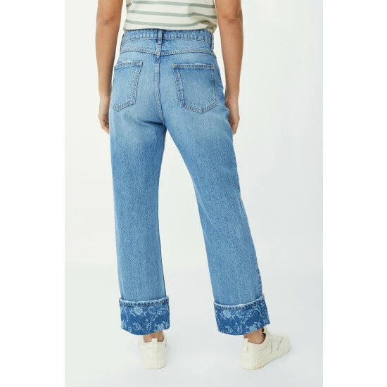 Mantaray Floral Print Turn Up Jean For Female 4 Mantaray Floral Print Turn Up Jean For Female - Image 4