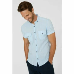 Mantaray Slub Textured Short Sleeve Shirt For Male -Cheap Mantaray Store unnamed file 4083