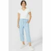 Mantaray Tie Waist Chambray Linen Mix Crop For Female