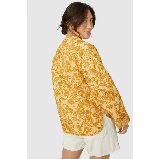 Mantaray Embroidered Floral Print Quilted Jacket For Female 4 Mantaray Embroidered Floral Print Quilted Jacket For Female - Image 4