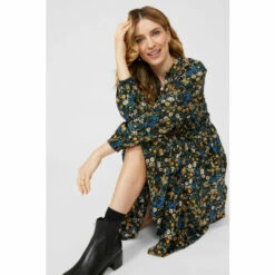 Mantaray Floral Print Tiered Detail Midi Dress For Female -Cheap Mantaray Store unnamed file 4112