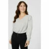 Mantaray Pointelle Nep Button Shoulder V Neck Jumper For Female