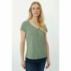 Mantaray Button Henley Pocket Slub T-shirt For Female -Cheap Mantaray Store unnamed file 4155