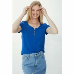 Mantaray Button Henley Pocket Slub T-shirt For Female -Cheap Mantaray Store unnamed file 4160