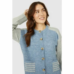 Mantaray Contrast Sleeve Button Through Crew Neck Card For Female -Cheap Mantaray Store unnamed file 4214