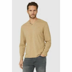Mantaray Ls Slub Notch Neck T-shirt For Male -Cheap Mantaray Store unnamed file 425