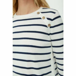 Mantaray Button Neck Striped Curved Hem Cotton Jumper For Female 12 Mantaray Button Neck Striped Curved Hem Cotton Jumper For Female -Cheap Mantaray Store unnamed file 4255