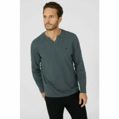 Mantaray Ls Slub Notch Neck T-shirt For Male -Cheap Mantaray Store unnamed file 426
