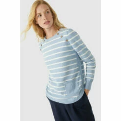 Mantaray Button Neck Striped Curved Hem Cotton Jumper For Female 17 Mantaray Button Neck Striped Curved Hem Cotton Jumper For Female -Cheap Mantaray Store unnamed file 4260