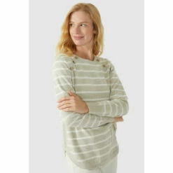 Mantaray Button Neck Striped Curved Hem Cotton Jumper For Female 19 Mantaray Button Neck Striped Curved Hem Cotton Jumper For Female -Cheap Mantaray Store unnamed file 4262