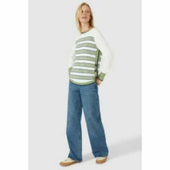 Mantaray Striped Curved Button Hem Cotton Jumper For Female 17 Mantaray Striped Curved Button Hem Cotton Jumper For Female -Cheap Mantaray Store unnamed file 4269