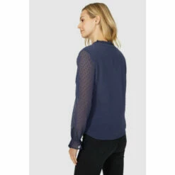 Mantaray Lace Trim Dobby Frill Neck Button Through Blouse For Female -Cheap Mantaray Store unnamed file 4282