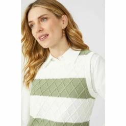 Mantaray Textured Block Stripe Turtle Neck Tabard For Female -Cheap Mantaray Store unnamed file 4302