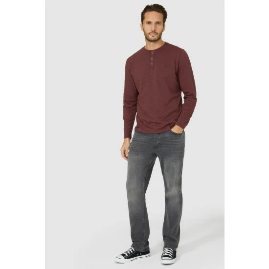 Mantaray Ls Slub Grandad Collar T-shirt For Male 2 Mantaray Ls Slub Grandad Collar T-shirt For Male - Image 2