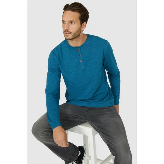 Mantaray Ls Slub Grandad Collar T-shirt For Male 7 Mantaray Ls Slub Grandad Collar T-shirt For Male - Image 7