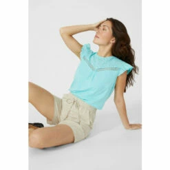 Mantaray Frill Sleeve Broderie Yoke Slub T-Shirt For Female 12 Mantaray Frill Sleeve Broderie Yoke Slub T-Shirt For Female -Cheap Mantaray Store unnamed file 4392