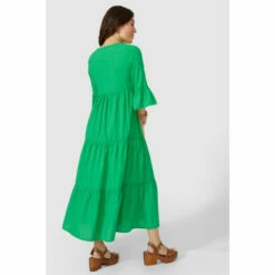 Mantaray Tiered 3/4 Sleeve Midi Dress For Female -Cheap Mantaray Store unnamed file 4418