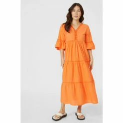 Mantaray Tiered 3/4 Sleeve Midi Dress For Female -Cheap Mantaray Store unnamed file 4421