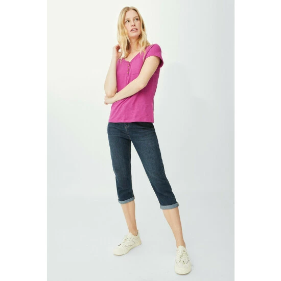 Mantaray Button Henley Pocket Slub T-shirt For Female 2 Mantaray Button Henley Pocket Slub T-shirt For Female - Image 2