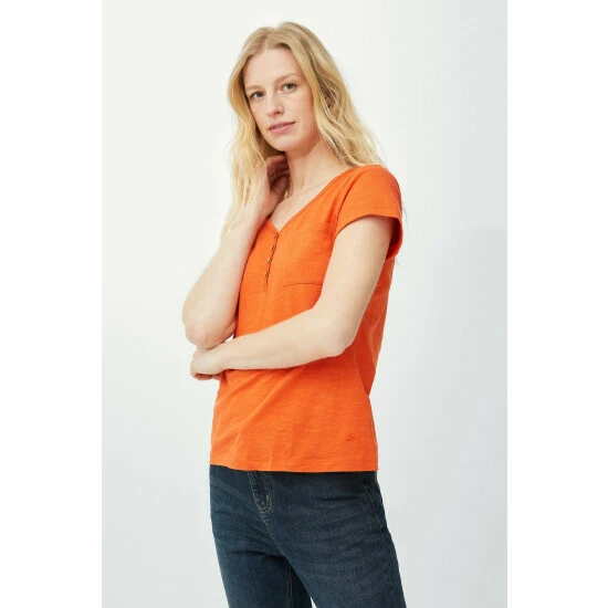 Mantaray Button Henley Pocket Slub T-shirt For Female 7 Mantaray Button Henley Pocket Slub T-shirt For Female - Image 7