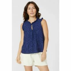 Mantaray Sleeveless Broderie Yoke Top For Female -Cheap Mantaray Store unnamed file 4447