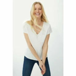 Mantaray Pocket V Neck Slub T-shirt For Female -Cheap Mantaray Store unnamed file 4488