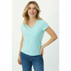 Mantaray Pocket V Neck Slub T-shirt For Female -Cheap Mantaray Store unnamed file 4492