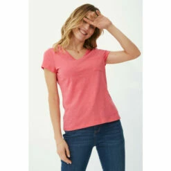 Mantaray Pocket V Neck Slub T-shirt For Female -Cheap Mantaray Store unnamed file 4493