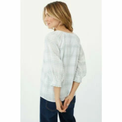 Mantaray Check Dobby V Neck Top For Female -Cheap Mantaray Store unnamed file 4510