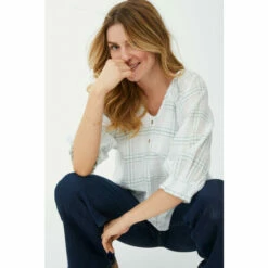 Mantaray Check Dobby V Neck Top For Female -Cheap Mantaray Store unnamed file 4511