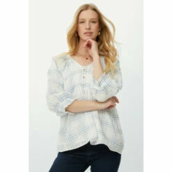 Mantaray Check Dobby V Neck Top For Female -Cheap Mantaray Store unnamed file 4514