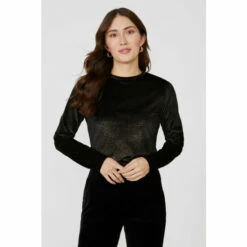Mantaray Sparkle Velour Long Sleeve Top For Female