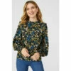 Mantaray Floral Print Shirred Sleeve Blouse For Female