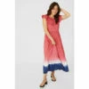 Mantaray Frill Neck Tie Dye Jacquard Maxi Dress For Female