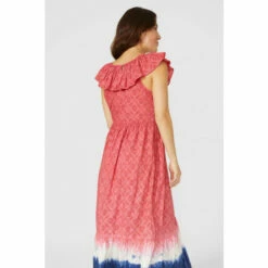 Mantaray Frill Neck Tie Dye Jacquard Maxi Dress For Female -Cheap Mantaray Store unnamed file 4563