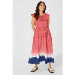 Mantaray Frill Neck Tie Dye Jacquard Maxi Dress For Female -Cheap Mantaray Store unnamed file 4564