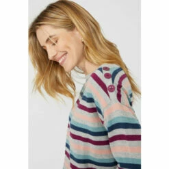 Mantaray Textured Multi Stripe Crew Neck Jumper For Female -Cheap Mantaray Store unnamed file 4568