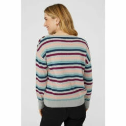 Mantaray Textured Multi Stripe Crew Neck Jumper For Female -Cheap Mantaray Store unnamed file 4569