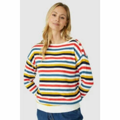 Mantaray Textured Multi Stripe Crew Neck Jumper For Female -Cheap Mantaray Store unnamed file 4572