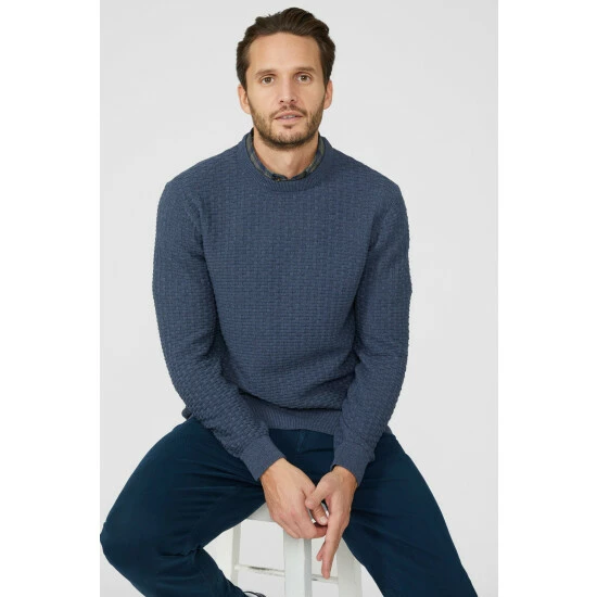 Mantaray Textured Crew Neck Jumper For Male 2 Mantaray Textured Crew Neck Jumper For Male - Image 2