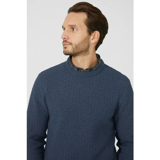 Mantaray Textured Crew Neck Jumper For Male 3 Mantaray Textured Crew Neck Jumper For Male - Image 3