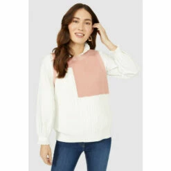 Mantaray Patchwork Cable Cotton Crew Neck Tank For Female